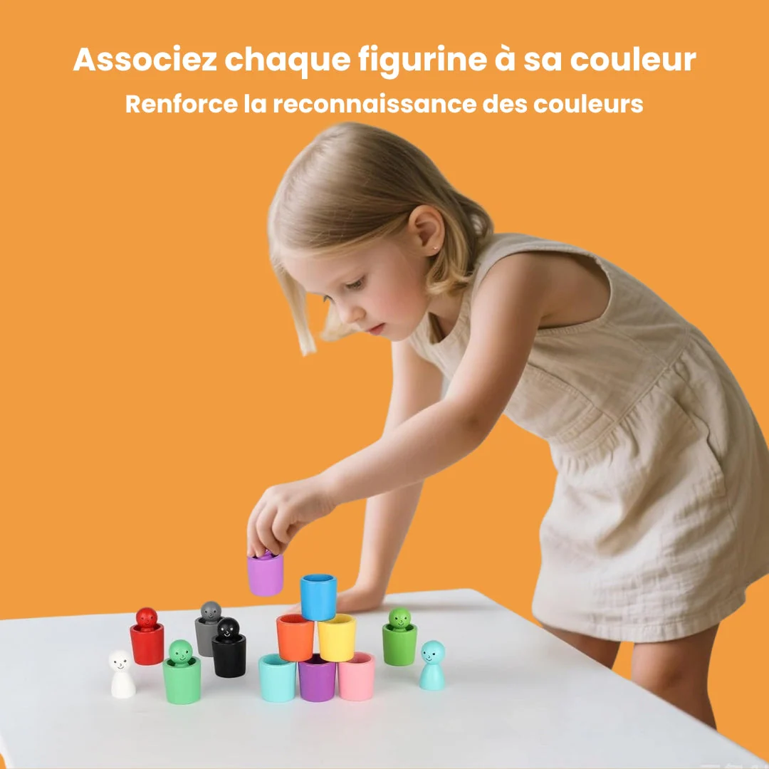 Jeu éducatif de tri des couleurs en bois pour enfants - Image 8