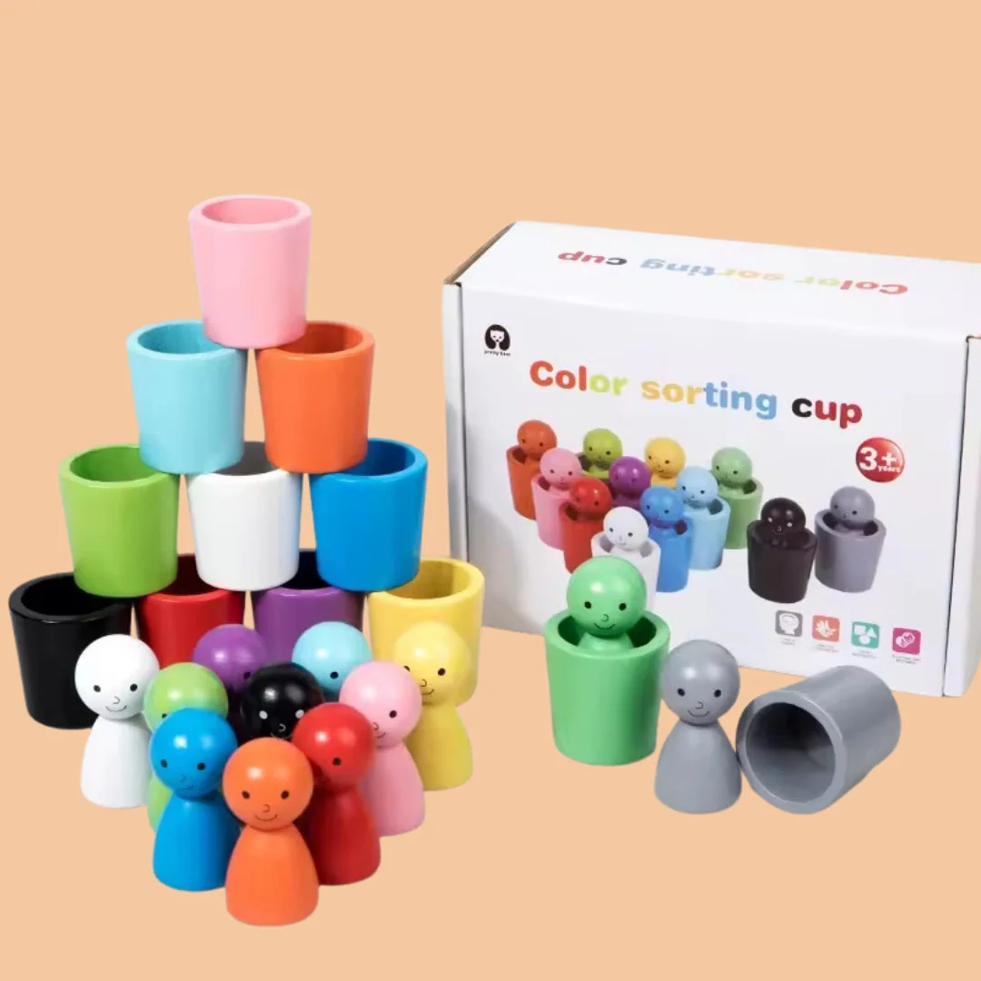 Jeu éducatif de tri des couleurs en bois pour enfants - Image 9