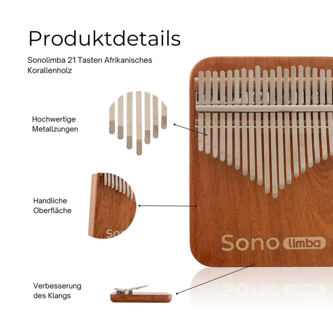 Kalimba en bois de corail africain - Image 12