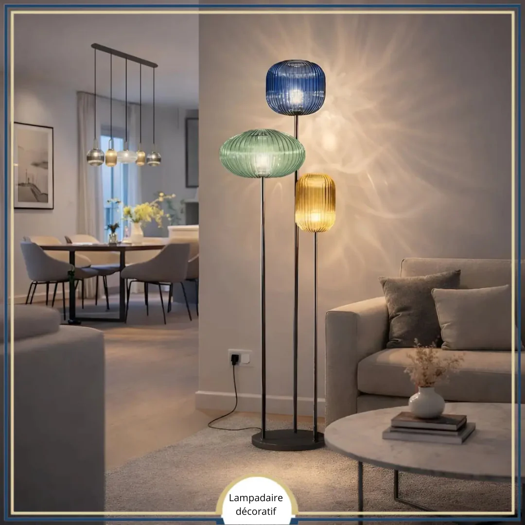 Lampadaire décoratif en verre texturé - Image 10