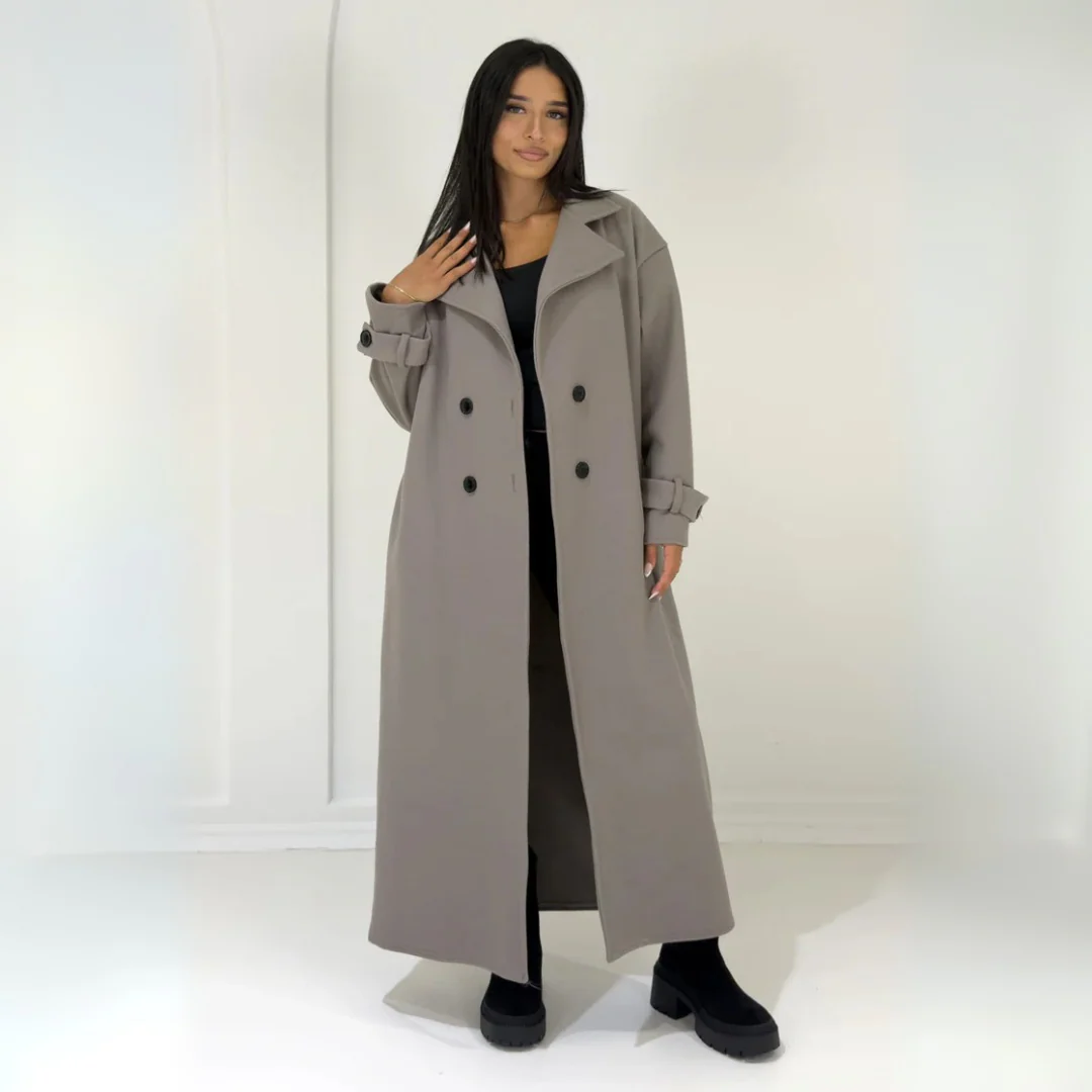 Long manteau femme avec boutonnage - Image 5