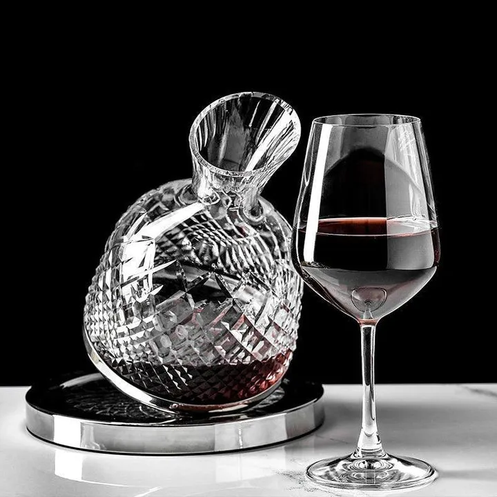 Décanteur à vin rotatif en cristal soufflé à la main 360° - Image 2