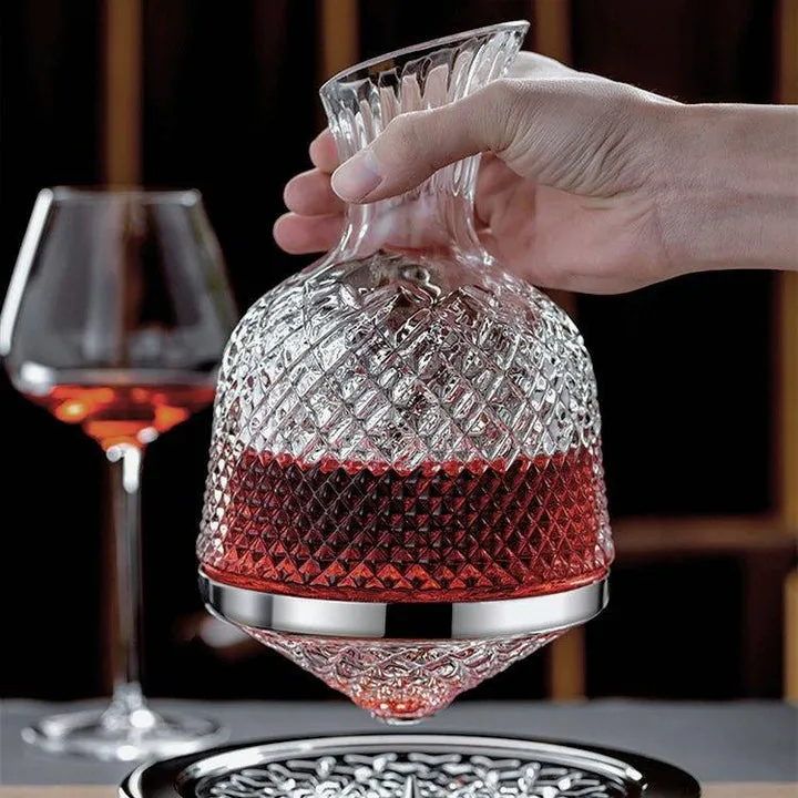 Décanteur à vin rotatif en cristal soufflé à la main 360° - Image 5