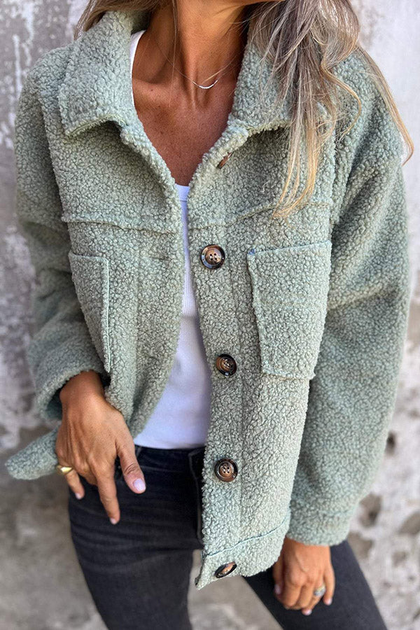 Madeleine™ - Veste Teddy Chaude avec Boutons Élégants - Image 4