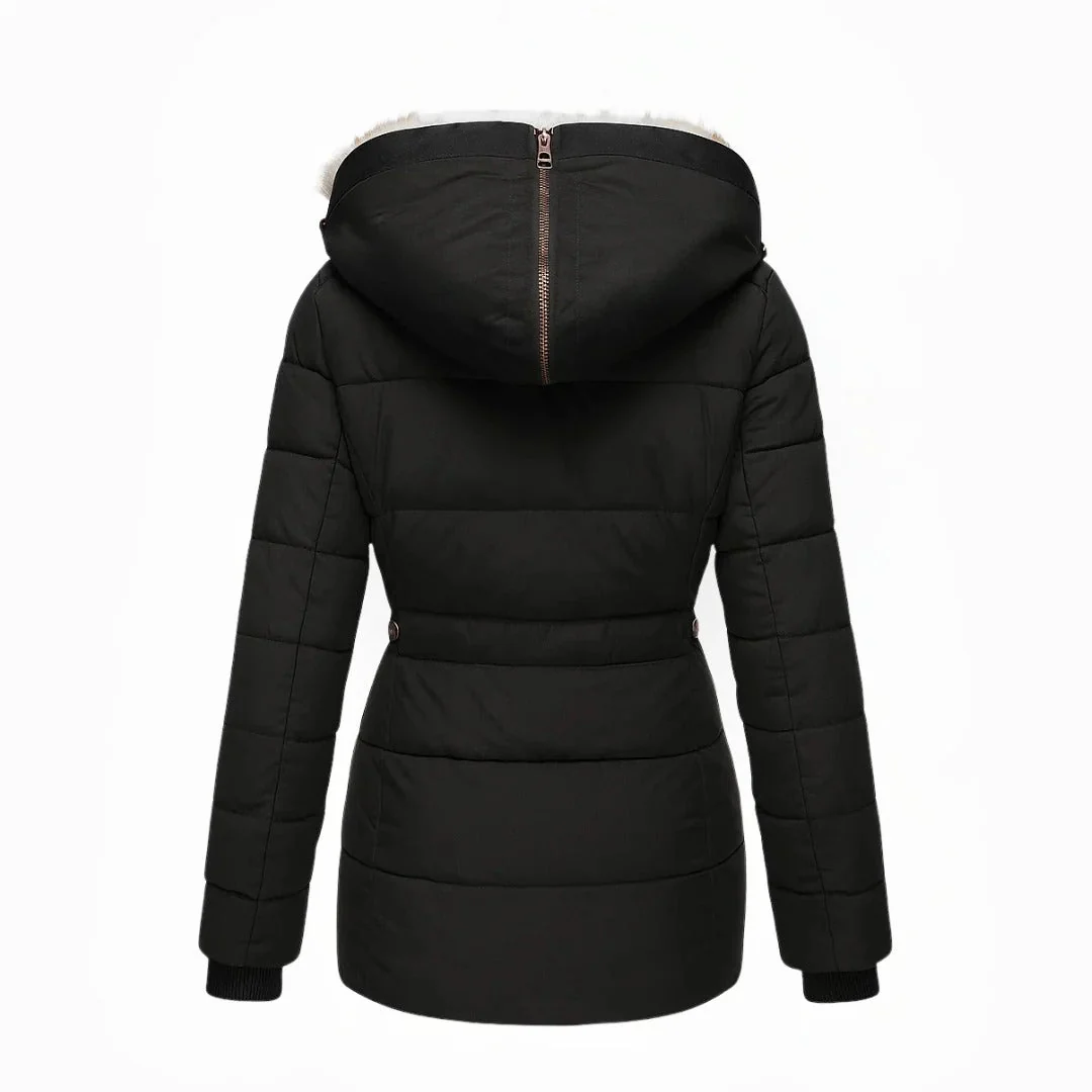 Manteau d’hiver femme élégant avec col en fausse fourrure - Image 3