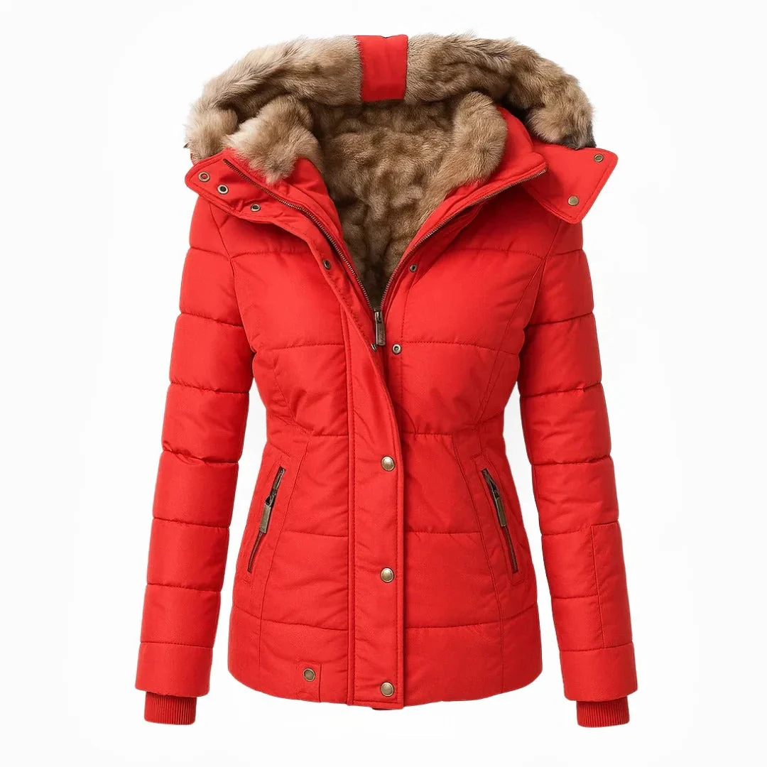 Manteau d’hiver femme élégant avec col en fausse fourrure - Image 4