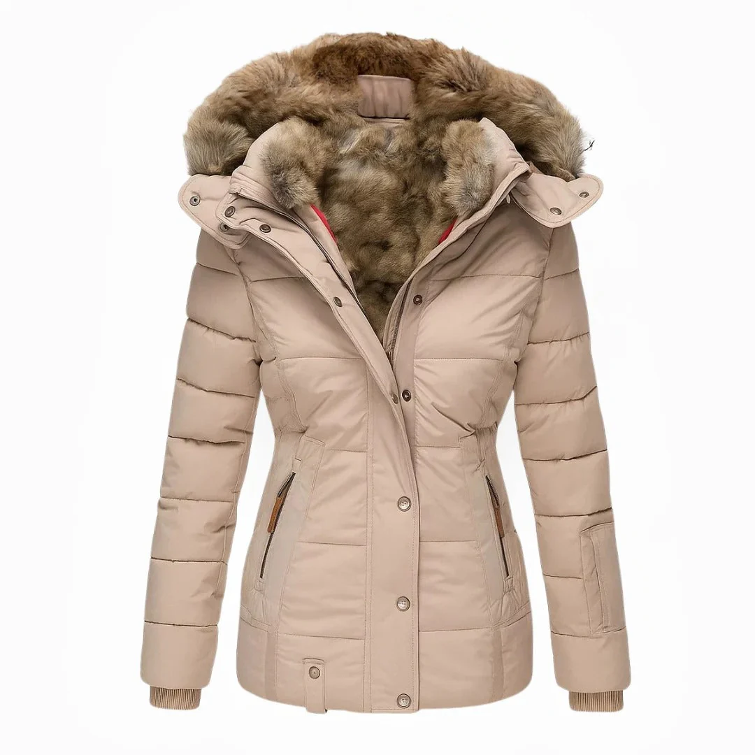 Manteau d’hiver femme élégant avec col en fausse fourrure - Image 7
