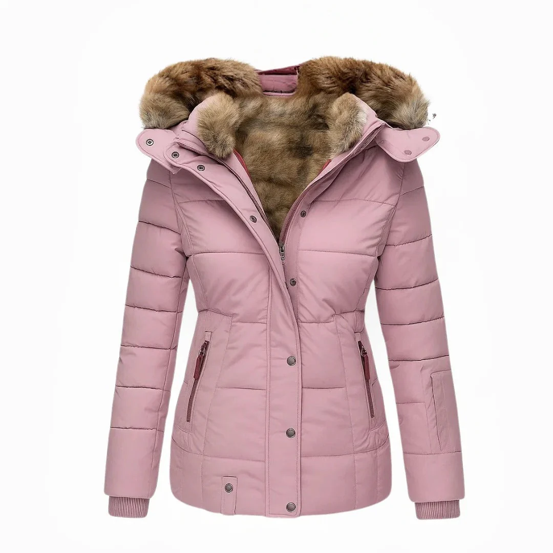 Manteau d’hiver femme élégant avec col en fausse fourrure - Image 8