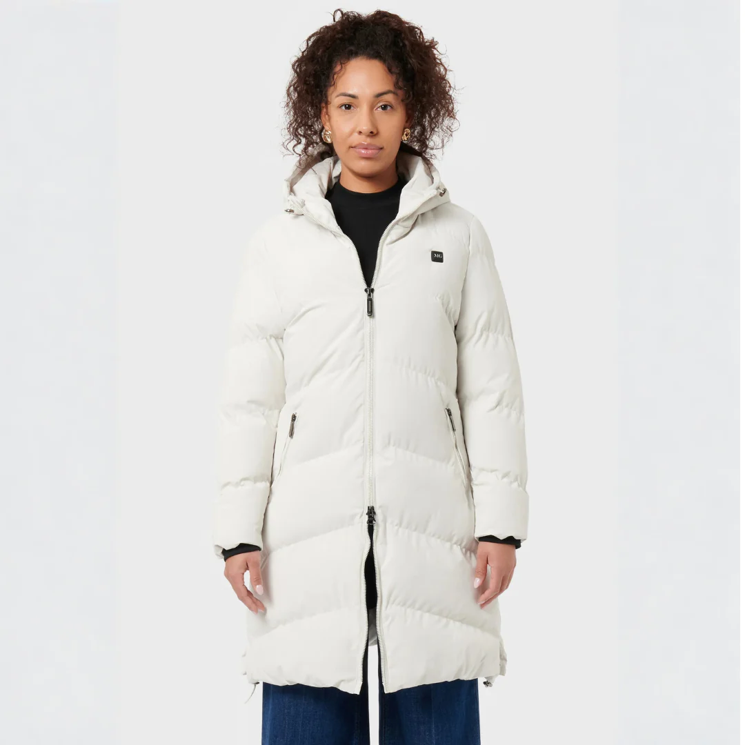 Manteau d’hiver – Longue doudoune femme beige