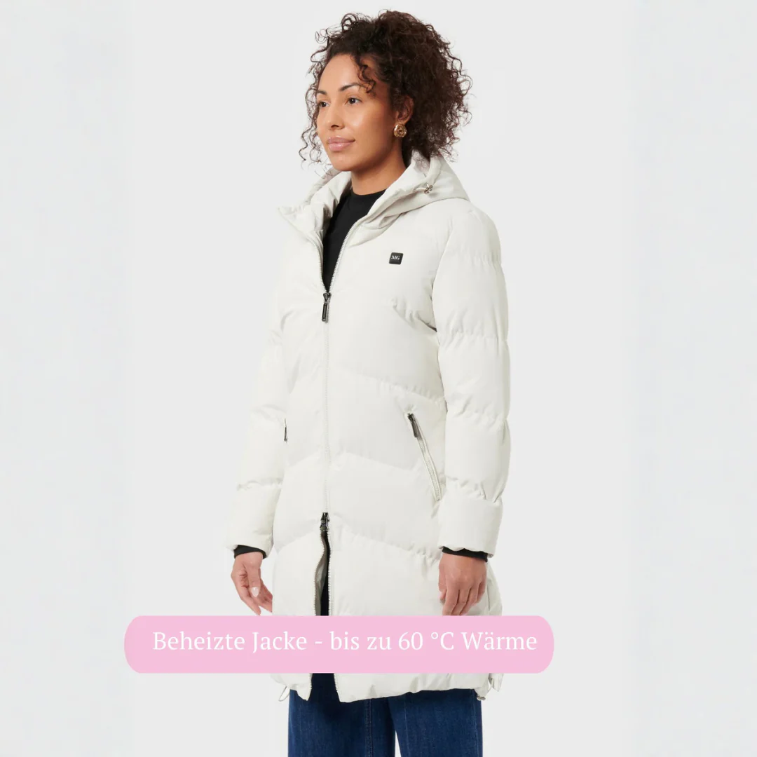 Manteau d’hiver – Longue doudoune femme beige - Image 4