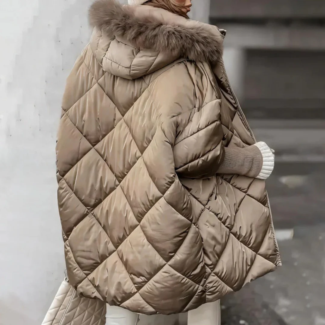 Manteau dâhiver pour femme avec capuche en fausse fourrure - Image 6