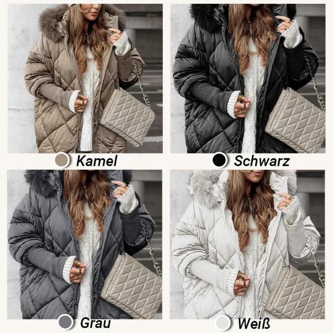 Manteau dâhiver pour femme avec capuche en fausse fourrure - Image 8