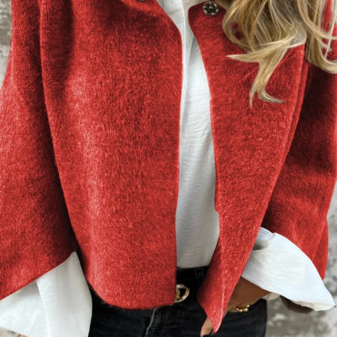 CELESTE - Manteau en laine avec col rond et manches longues - Image 2