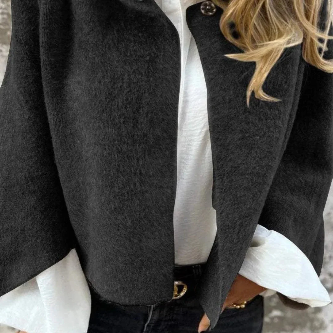 CELESTE - Manteau en laine avec col rond et manches longues - Image 3