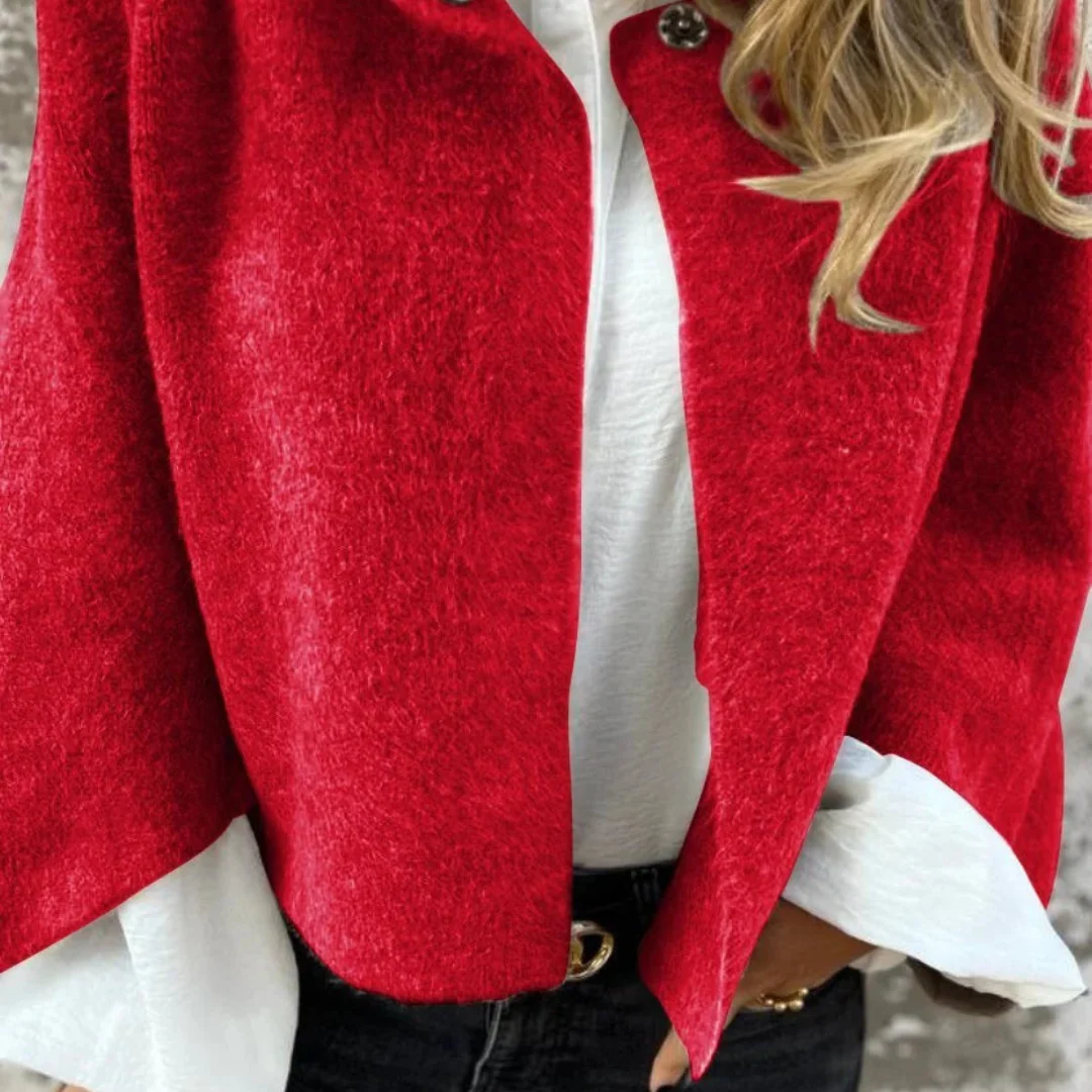 CELESTE - Manteau en laine avec col rond et manches longues - Image 4