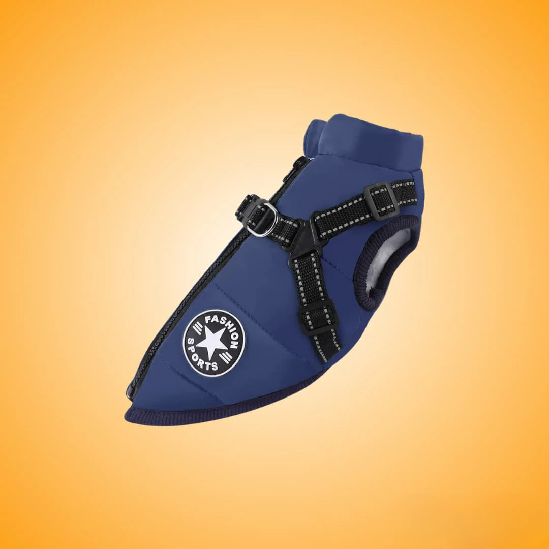 Manteau imperméable pour chien avec harnais intégré - Image 13