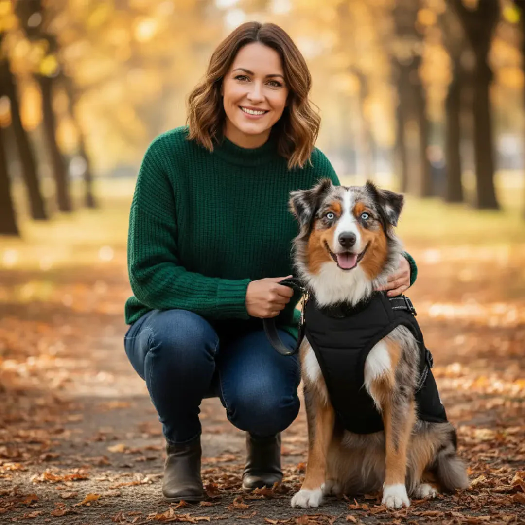 Manteau imperméable pour chien avec harnais intégré - Image 4