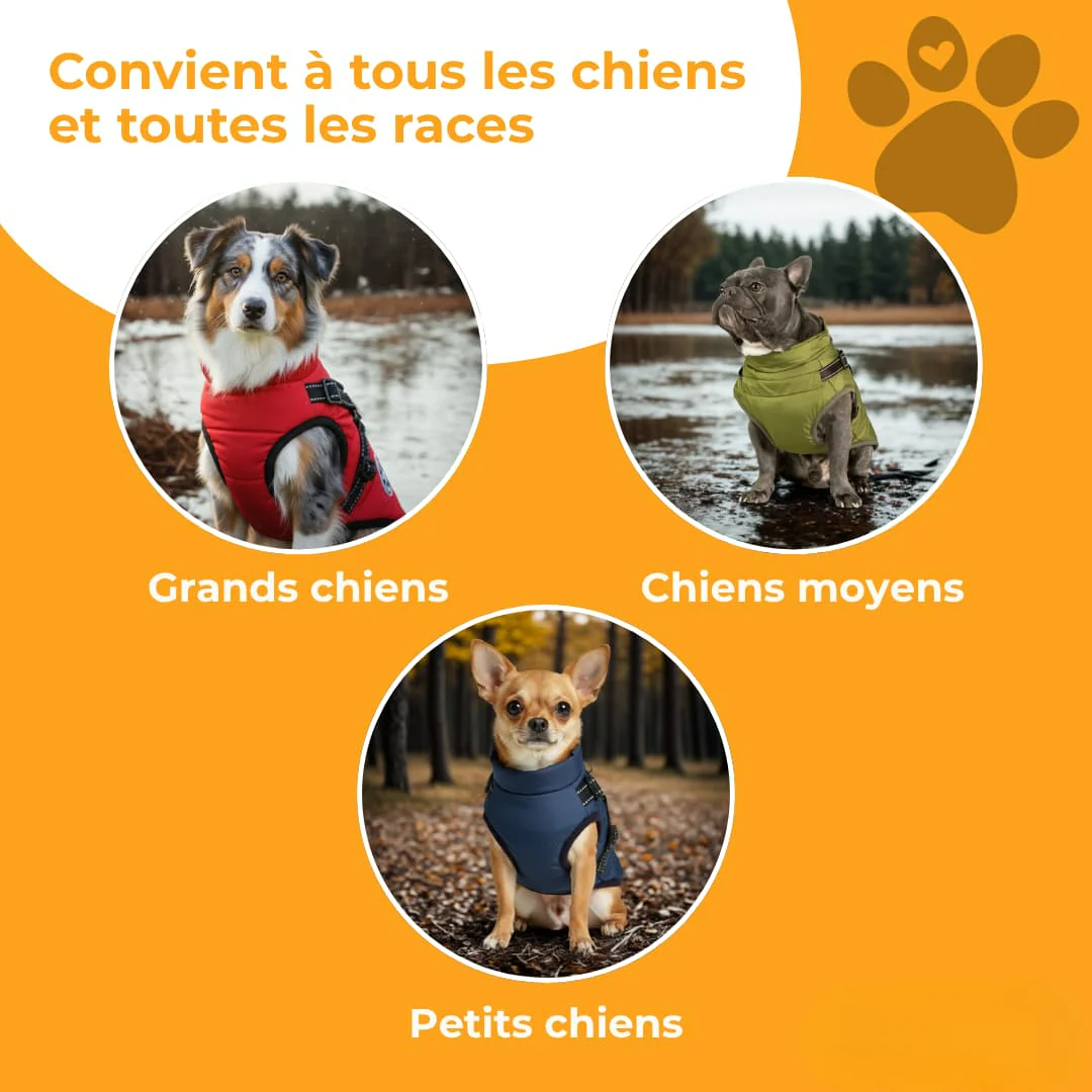Manteau imperméable pour chien avec harnais intégré - Image 8