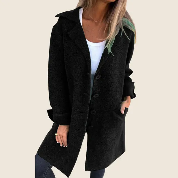 Manteau long mi-saison femme à revers élégants - Image 6