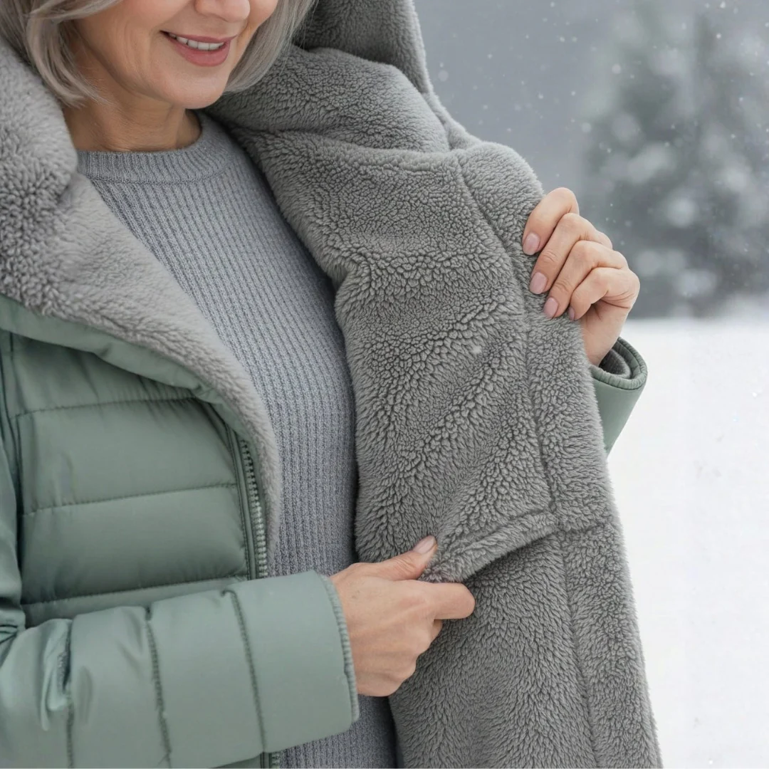 Manteau matelassé long doublé polaire - Image 15