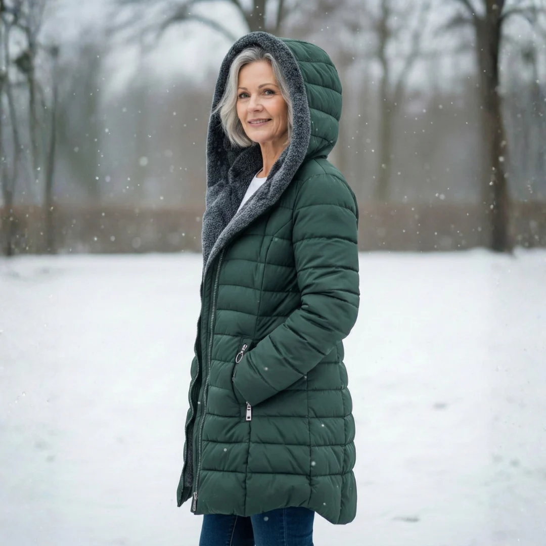 Manteau matelassé long doublé polaire - Image 2