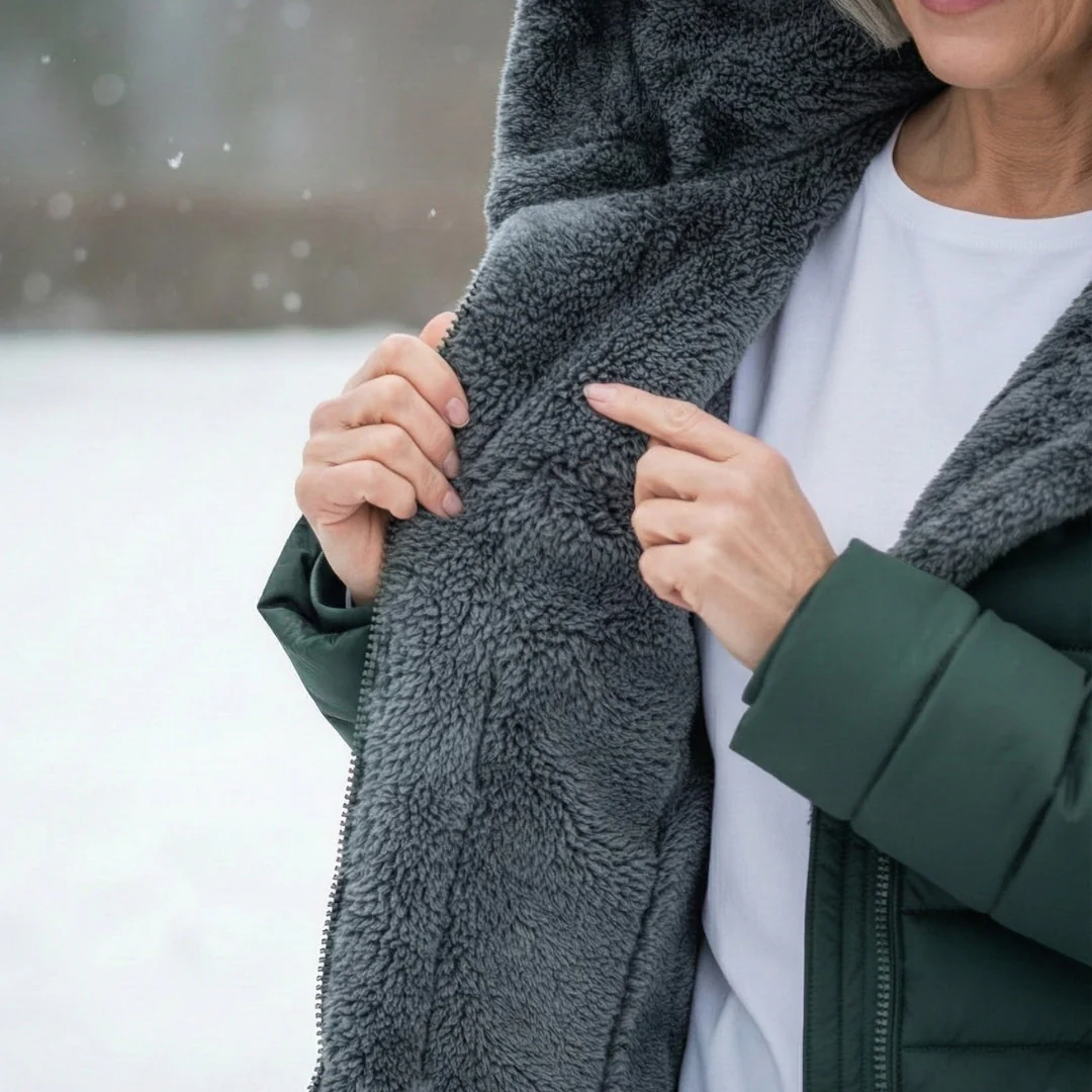 Manteau matelassé long doublé polaire - Image 4