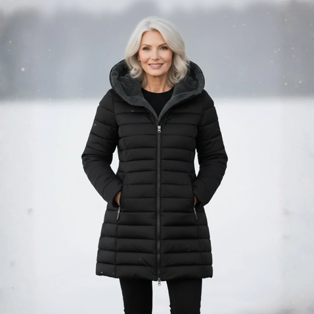 Manteau matelassé long doublé polaire - Image 6