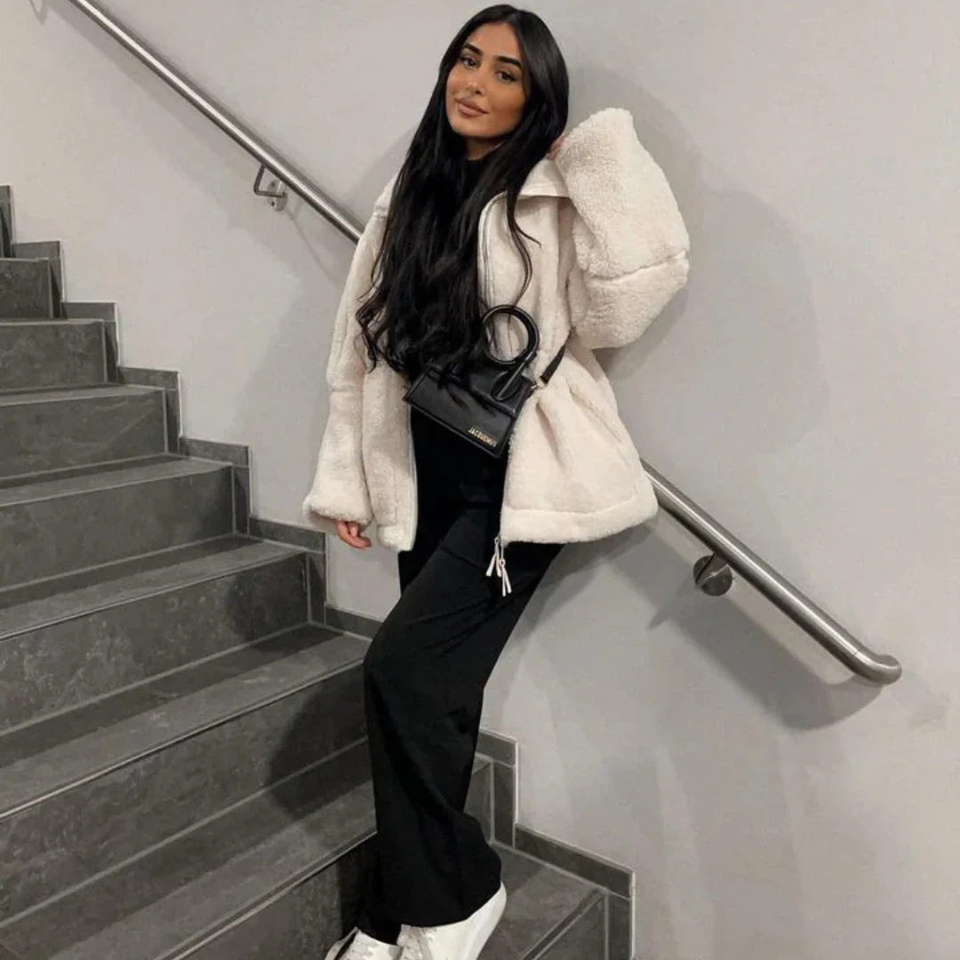 Manteau teddy doux femme - Image 2