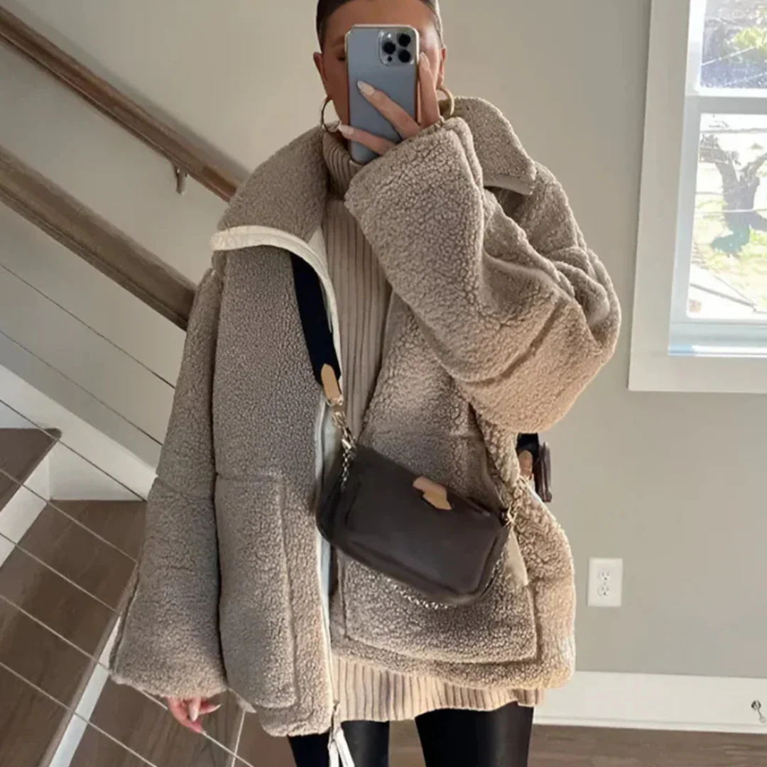 Manteau teddy doux femme - Image 8