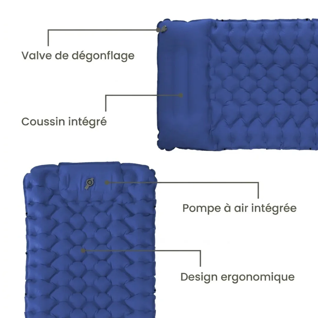 Matelas de Camping Gonflable Léger avec Pompe Intégrée - Image 12