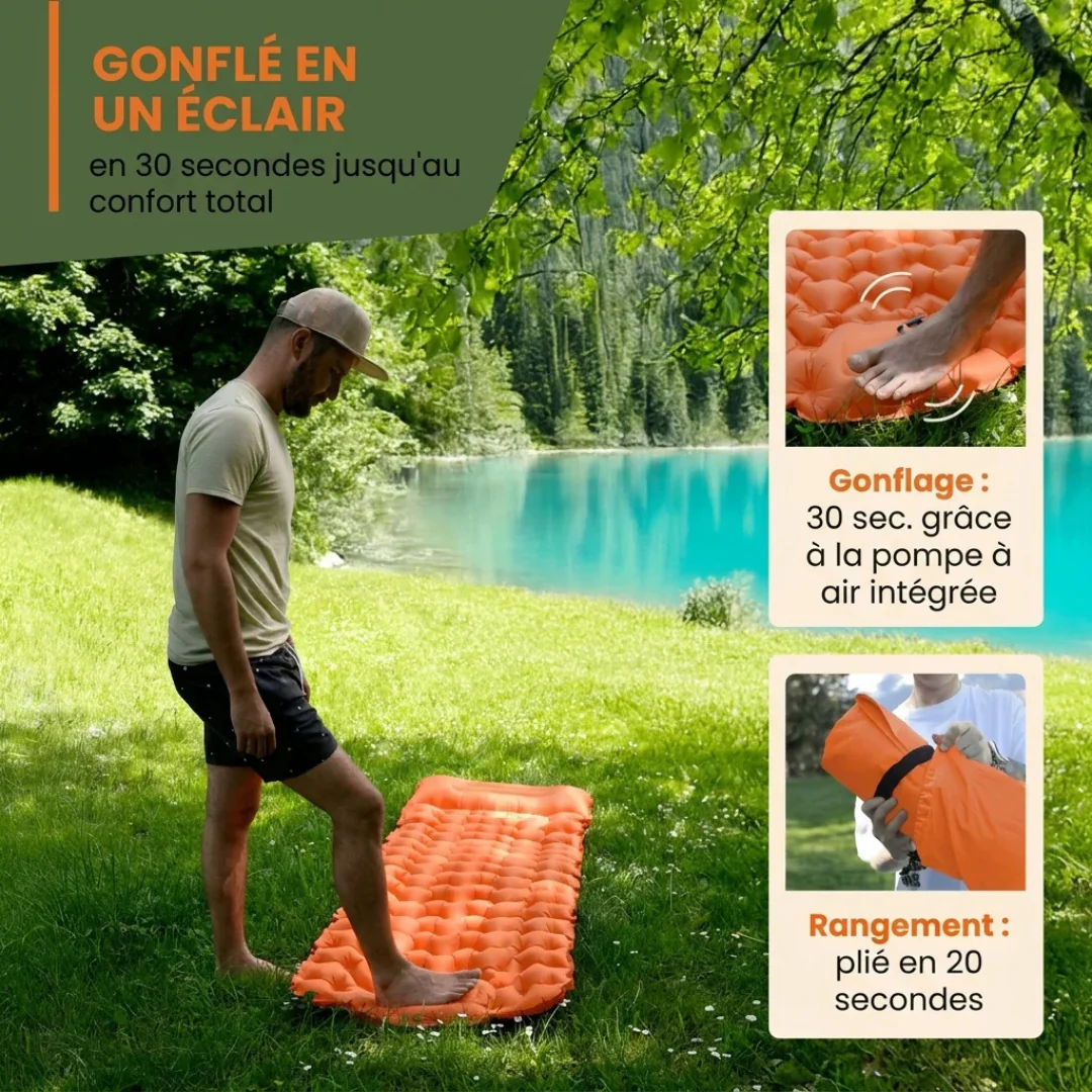 Matelas de Camping Gonflable Léger avec Pompe Intégrée - Image 17