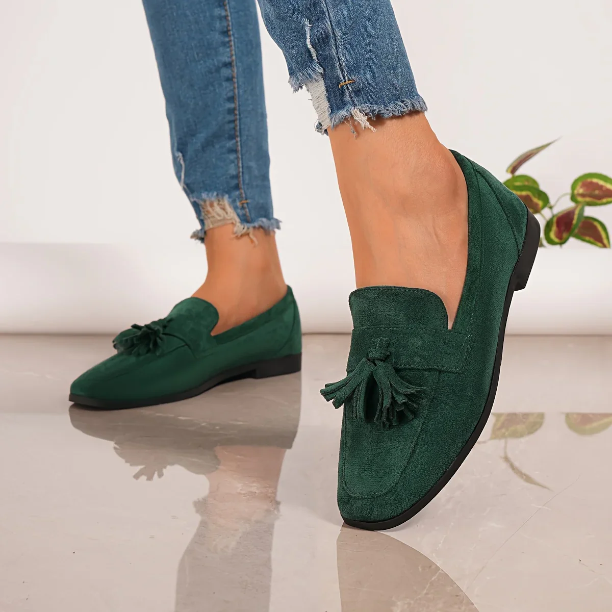 Mocassins Confortables Ă Franges Femme - Image 9