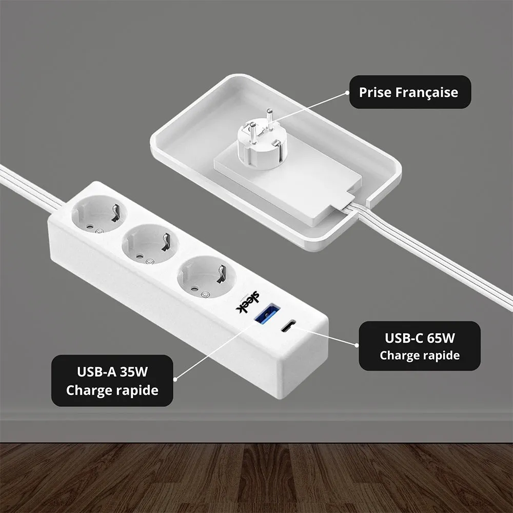 Multiprise ultra-plate avec cache-prise intégré - Image 3