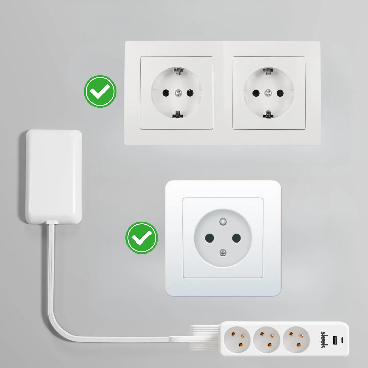 Multiprise ultra-plate avec cache-prise intégré - Image 5