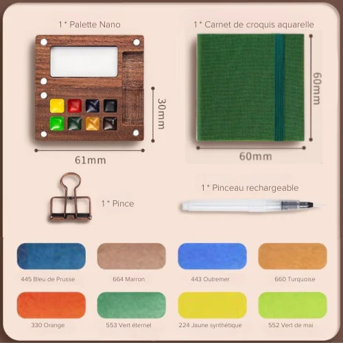 Palette et kit de peinture ultra-compact pour artistes en voyage - Image 3