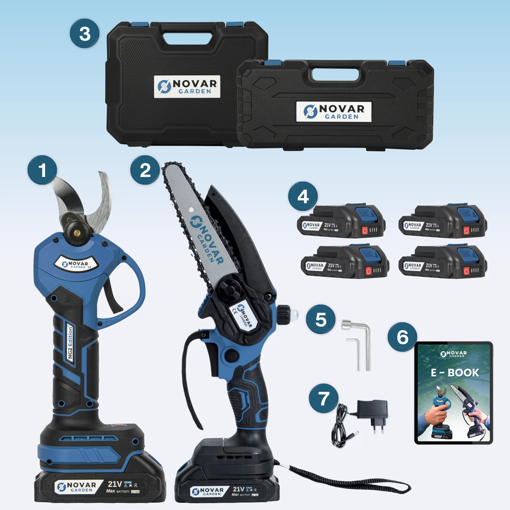 NovarGardenÂ® Taille sans effort Pack NG2 - Incl. Coffret & 4 Batteries - Image 10