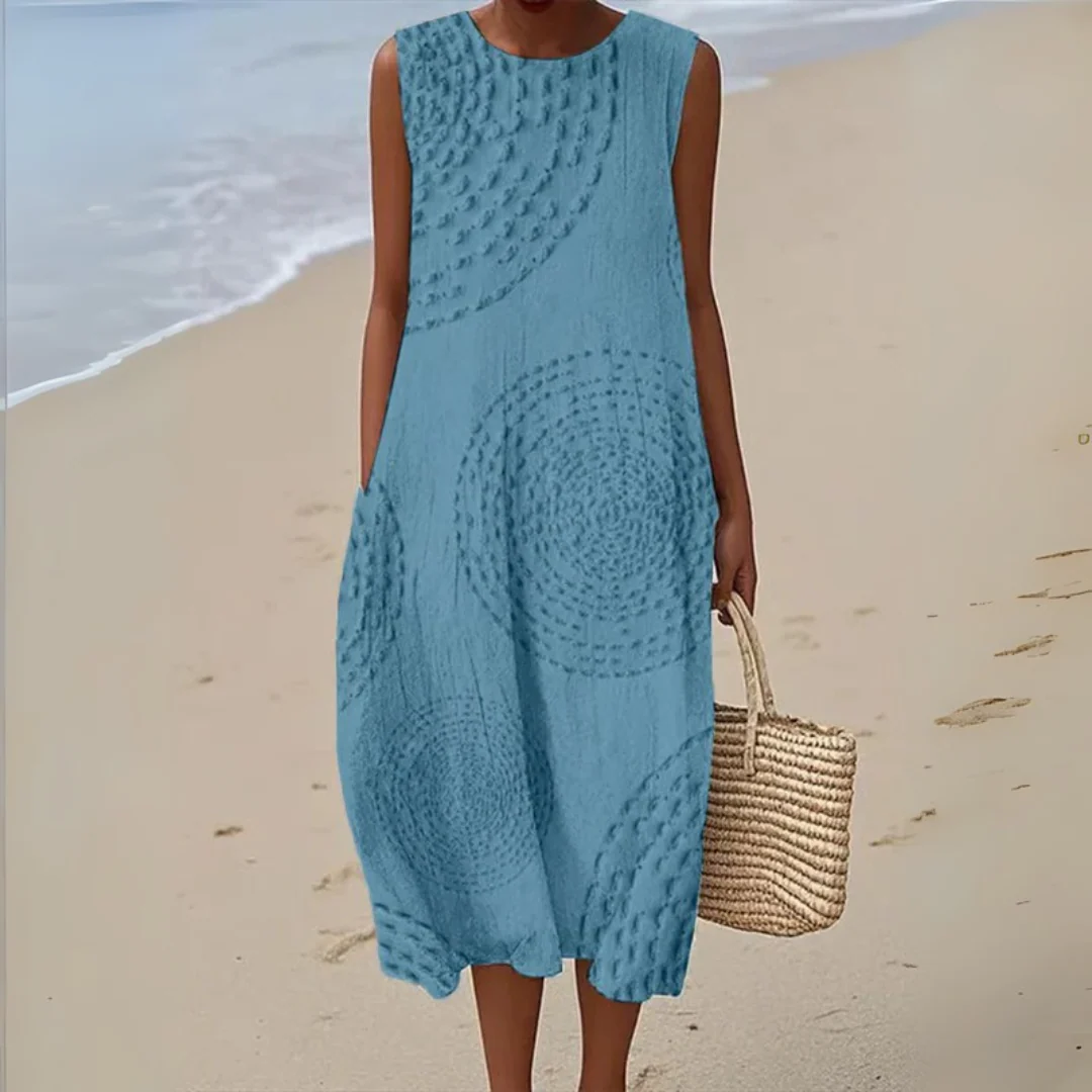 Robe longue texturée sans manches - Image 2