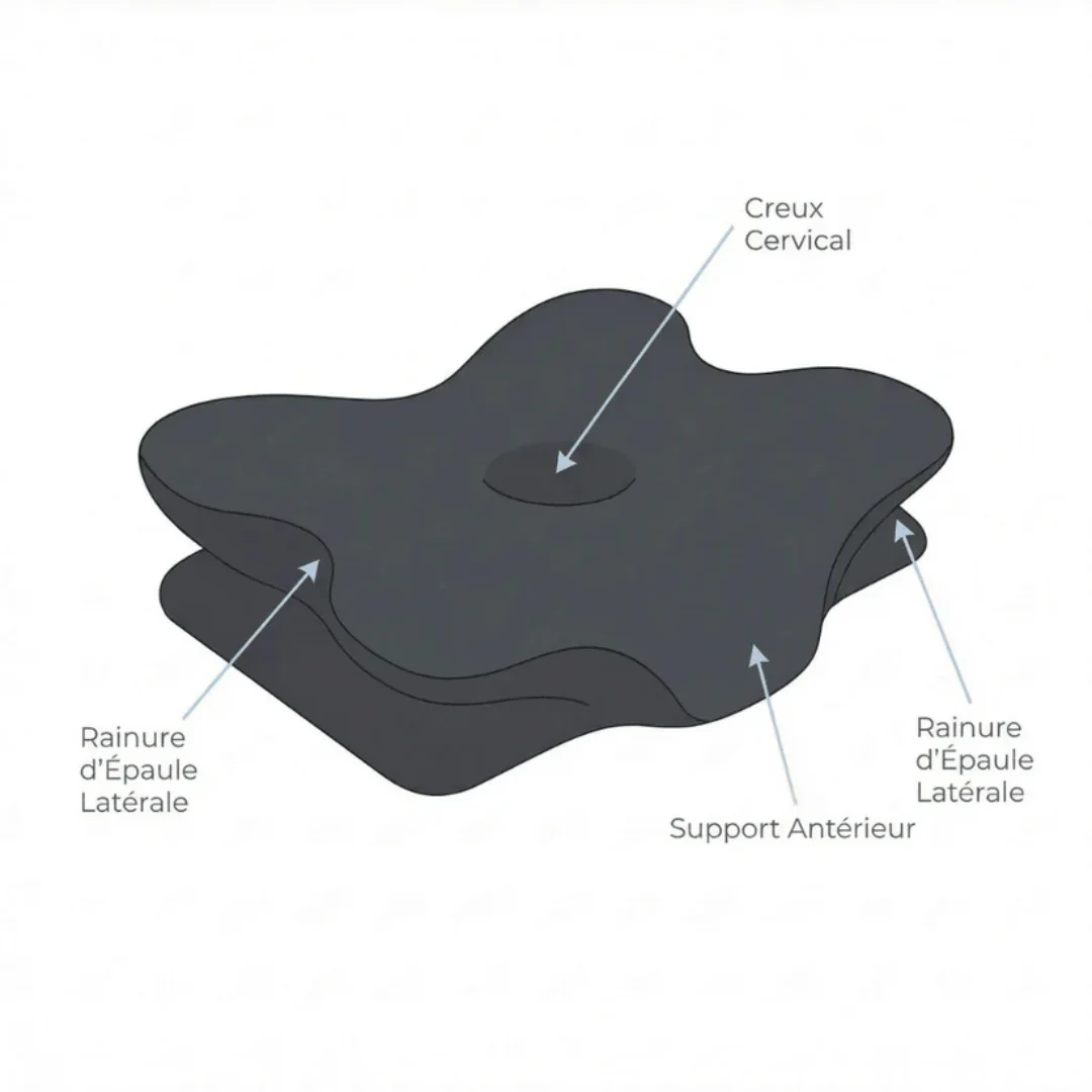 Oreiller cervical ajustable pour soulagement de la douleur - Image 4