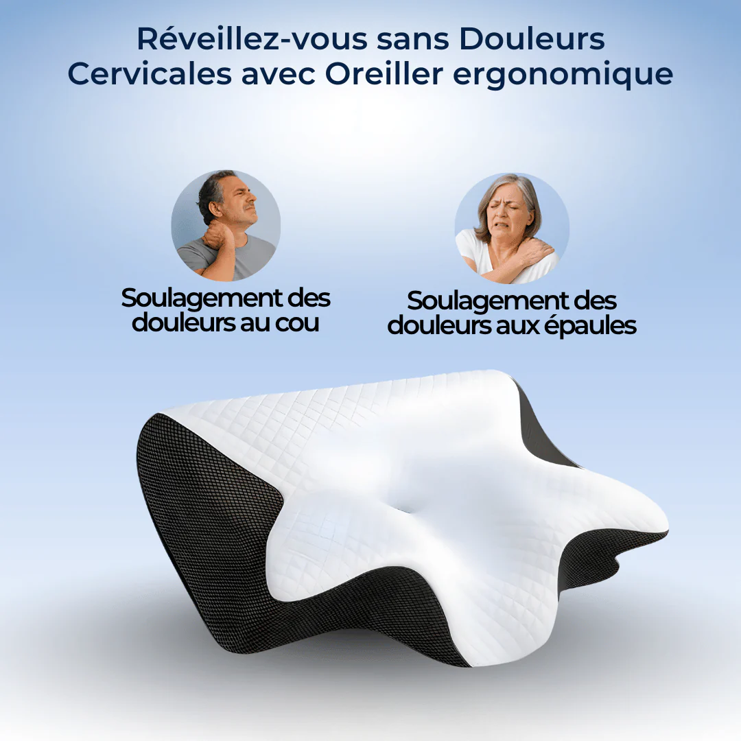 Oreiller ergonomique anti-douleur cervicale