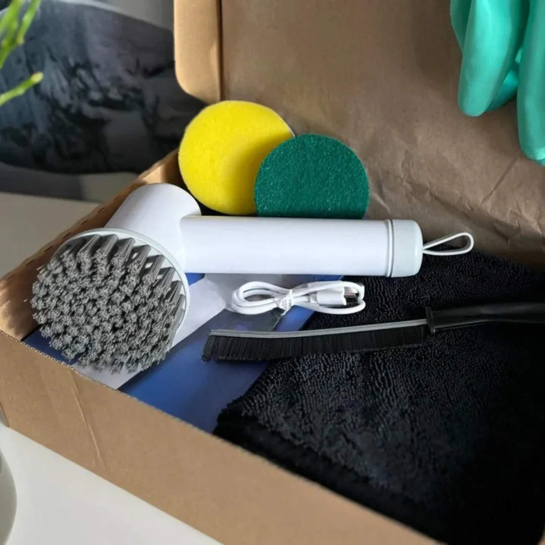 Kit de nettoyage professionnel avec brosse à main et brosse électrique - Image 6