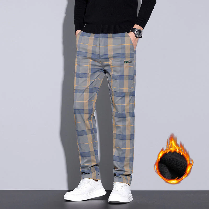 Pantalon décontracté à carreaux avec poches pour hommes - Image 6