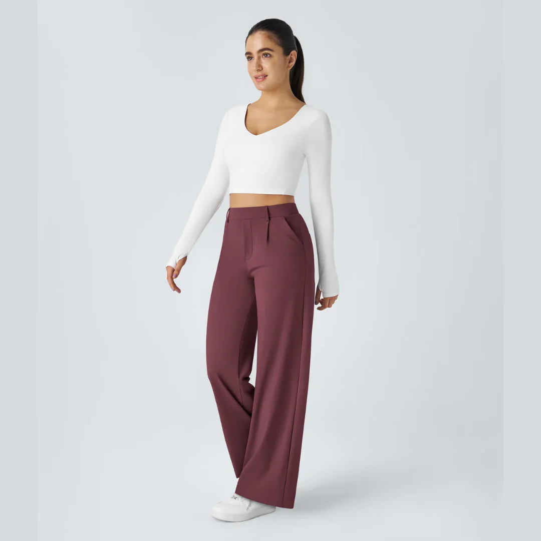 Pantalon large taille haute femme - Image 23
