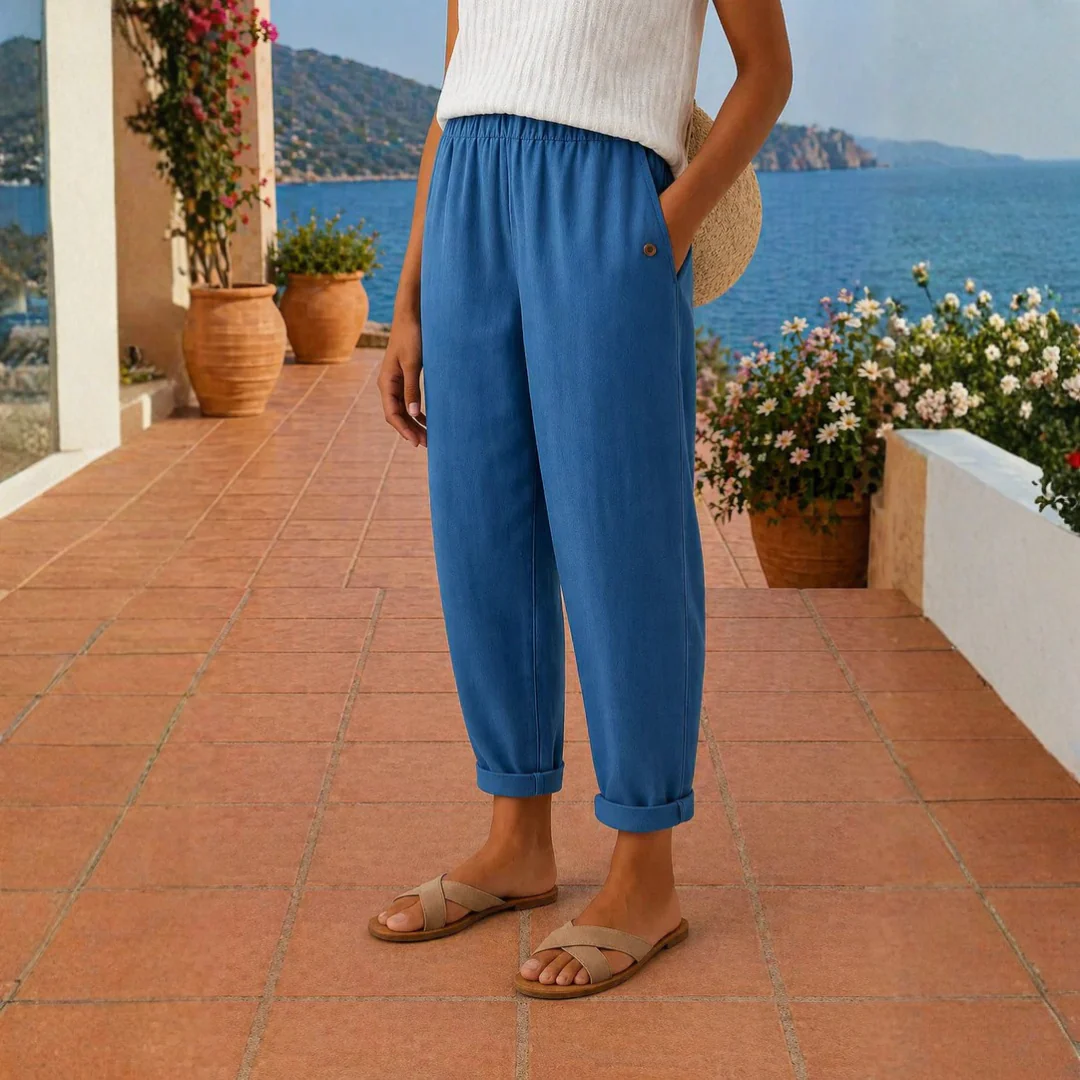 Pantalon fluide en lin léger femme - Image 4