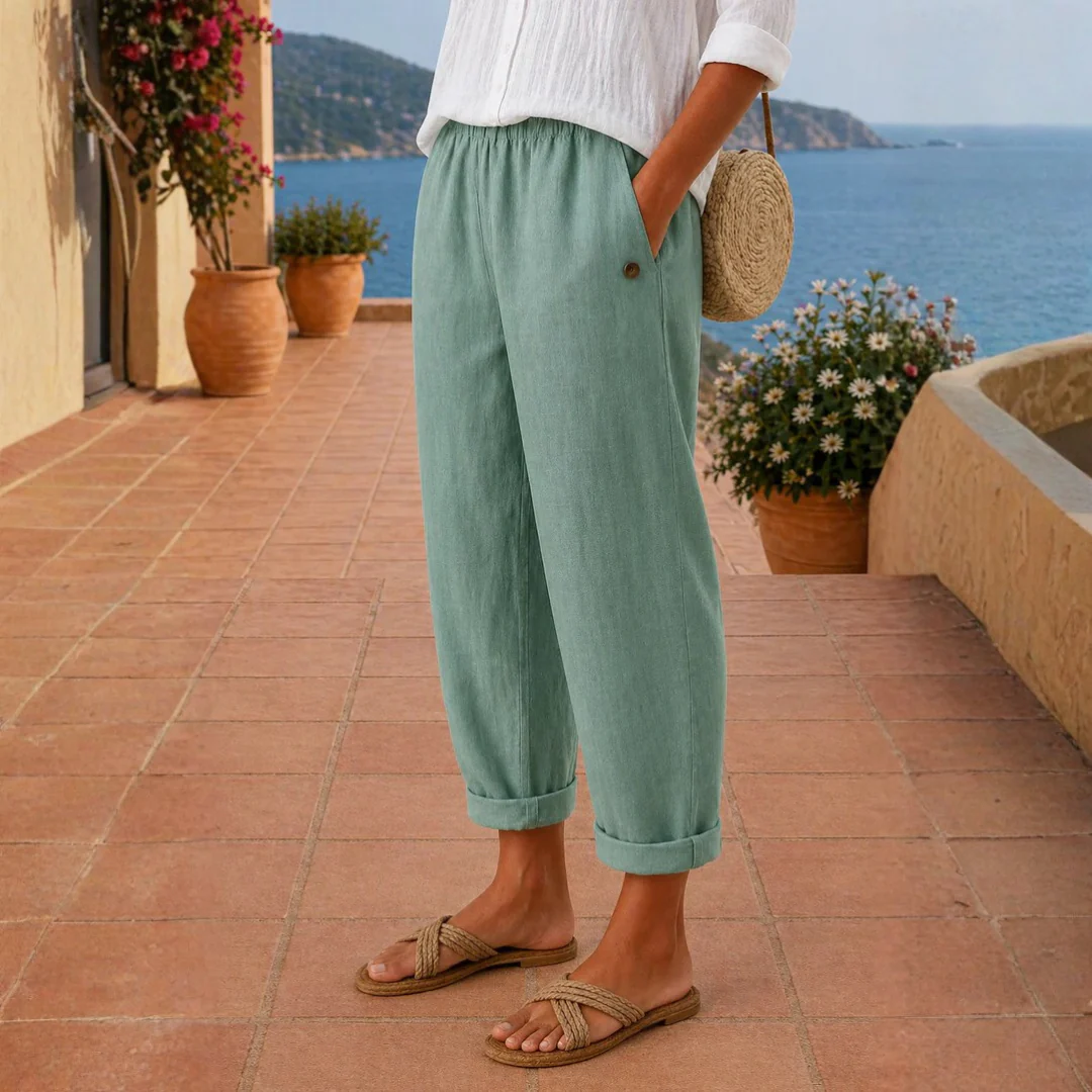 Pantalon fluide en lin léger femme - Image 5