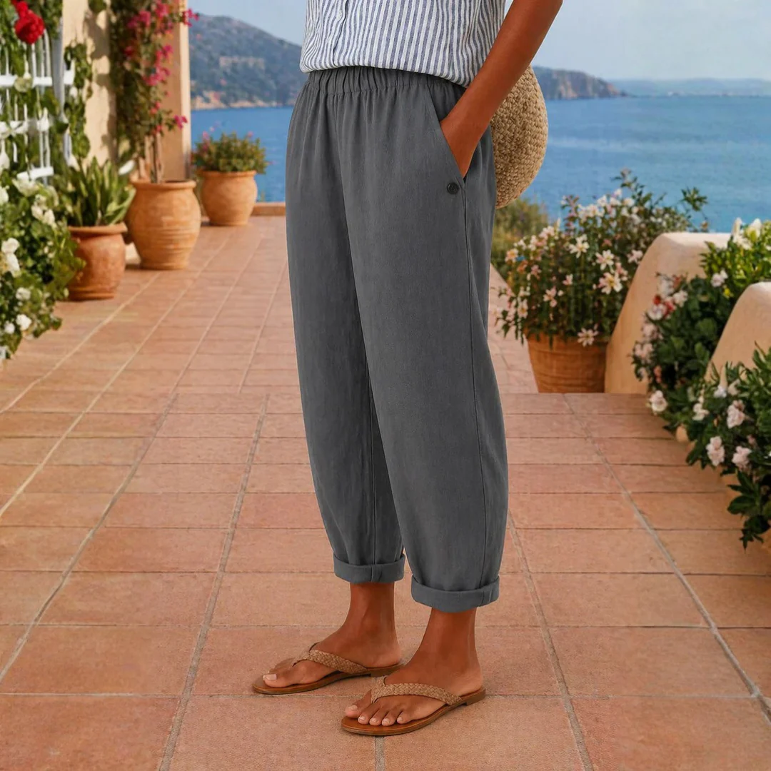 Pantalon fluide en lin léger femme - Image 7