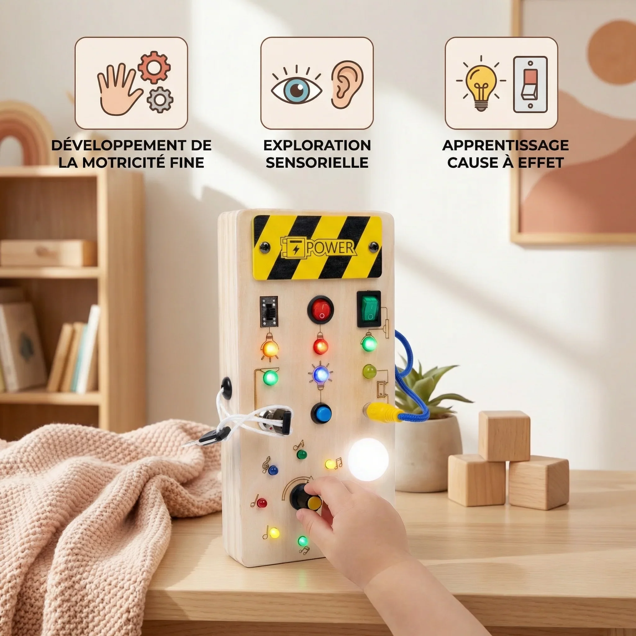 Planche Montessori sensorielle en bois - Image 2
