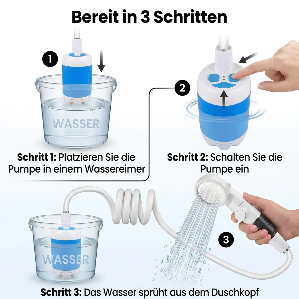 Pompe Ă eau portable rechargeable pour camping et plein air - Image 9