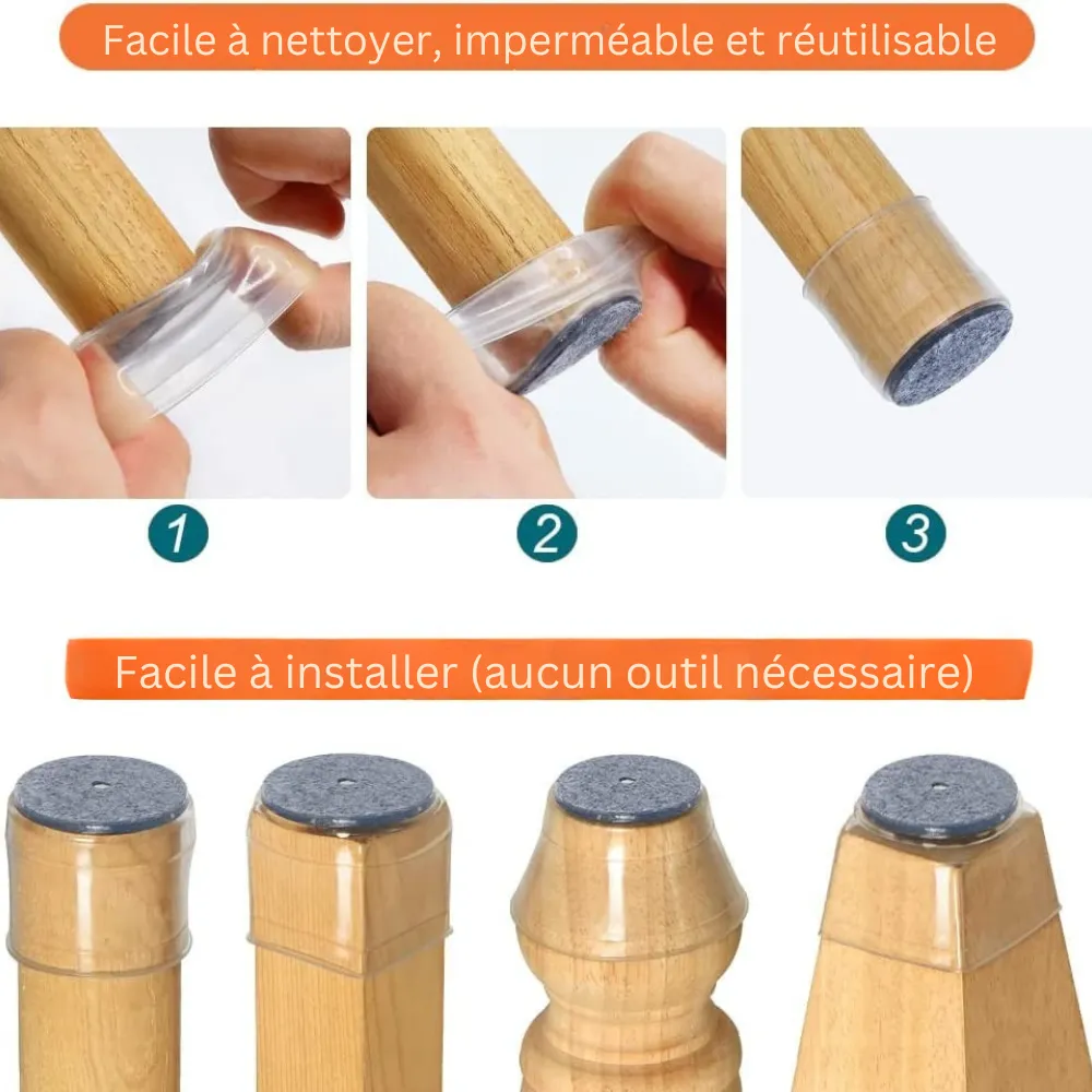 Protège-pieds en silicone pour chaises - Image 11