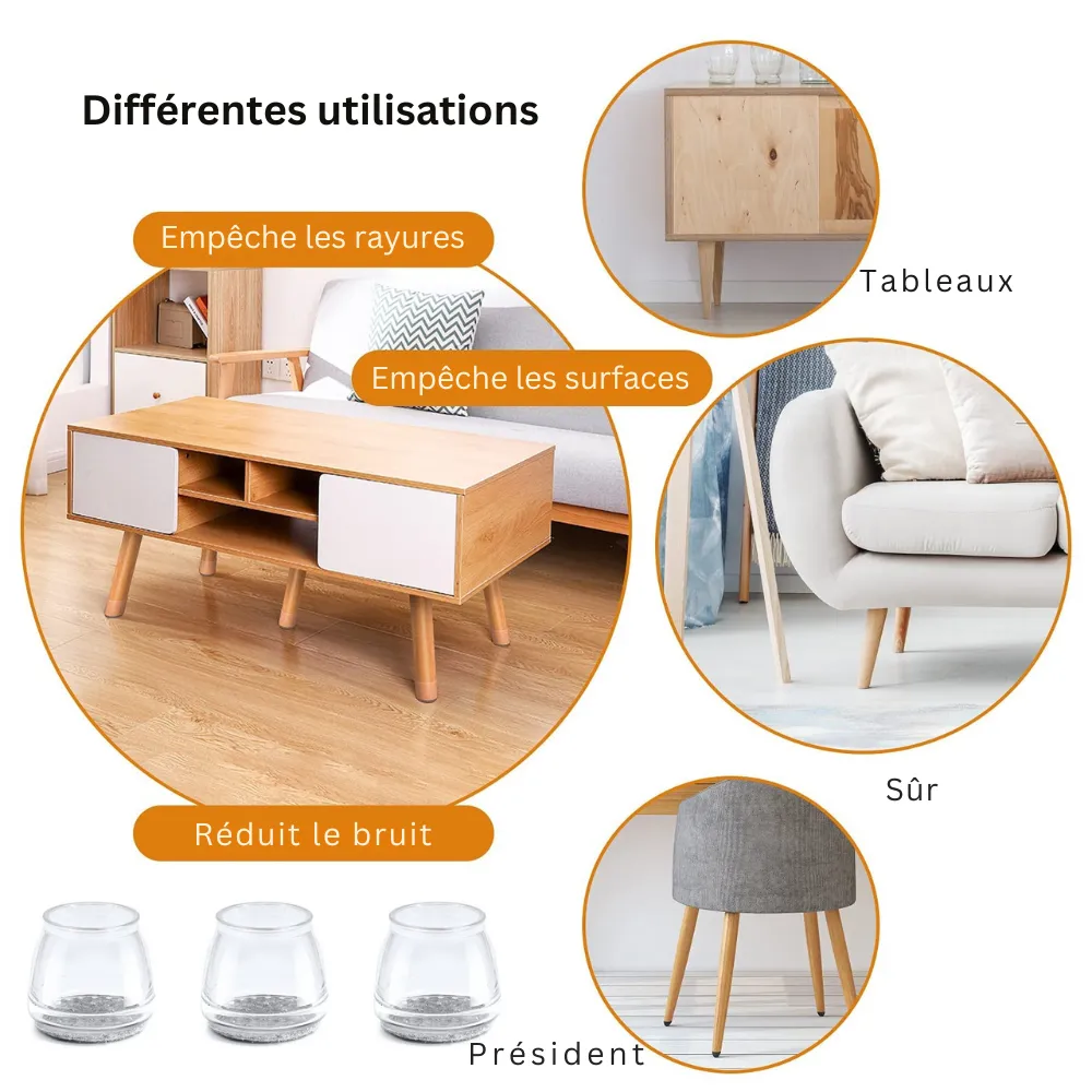 Protège-pieds en silicone pour chaises - Image 3