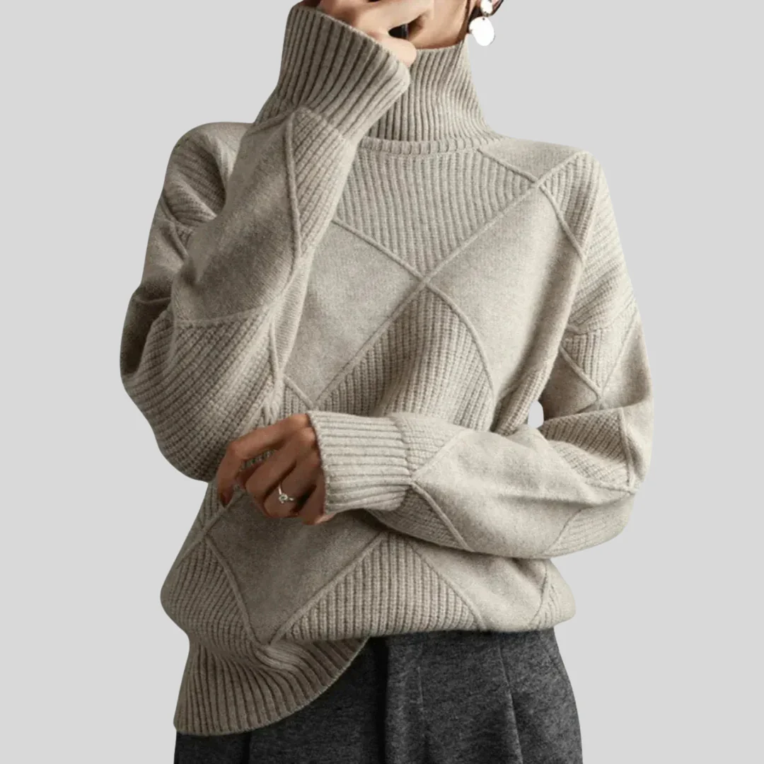 Doux pull à col roulé en maille cachemire - Image 3